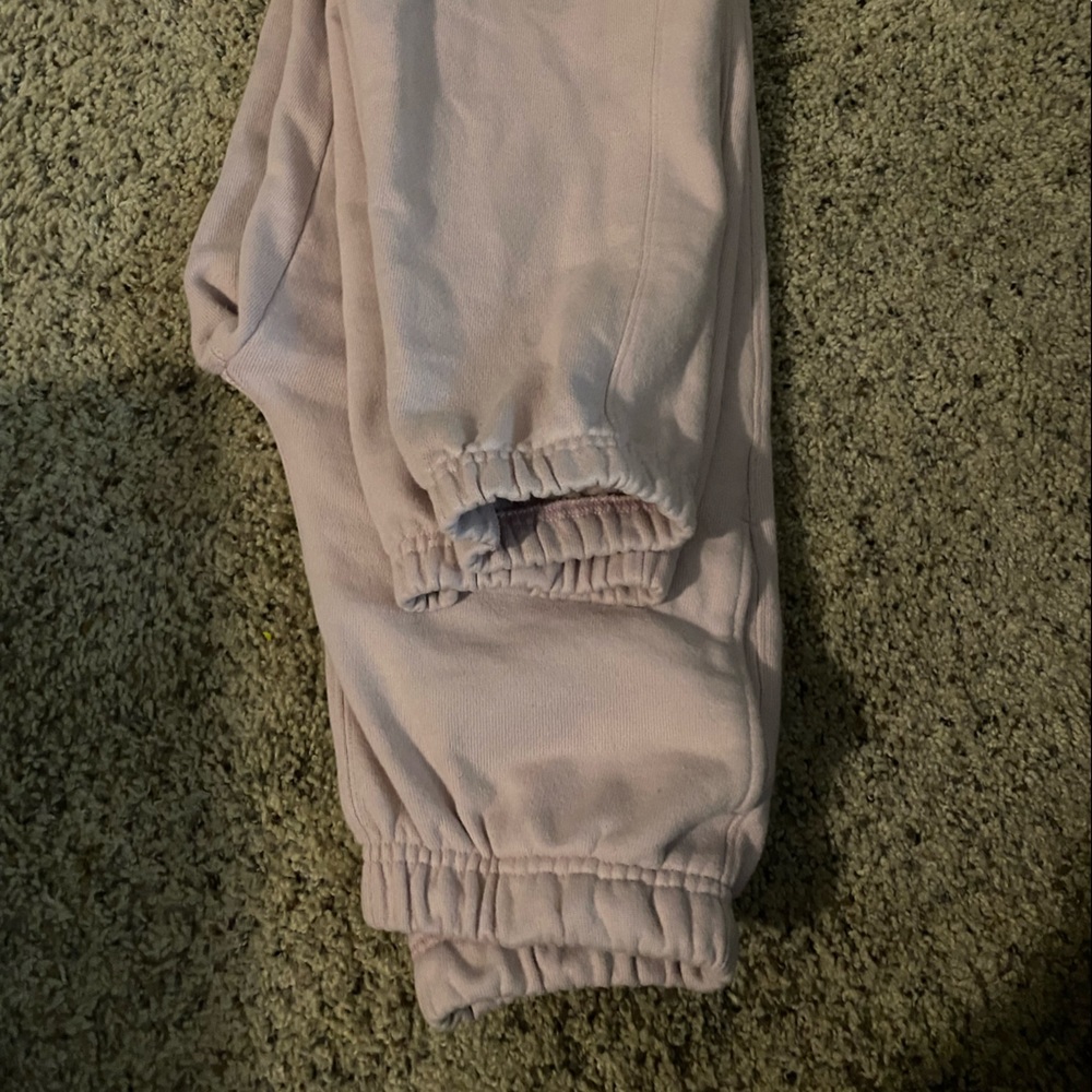 Light pink champion cuffed sweatpants